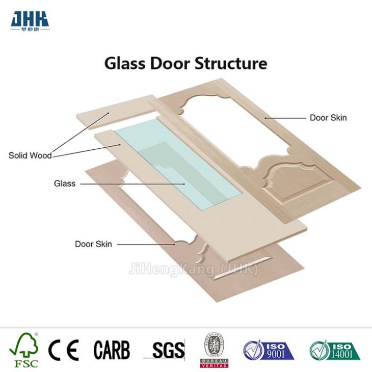 旁路淋浴 HDF 木质钢化玻璃门